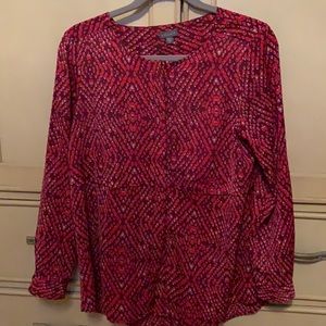 Beautiful red and burgundy pattern blouse